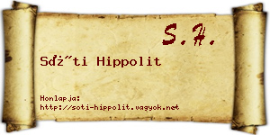 Sóti Hippolit névjegykártya